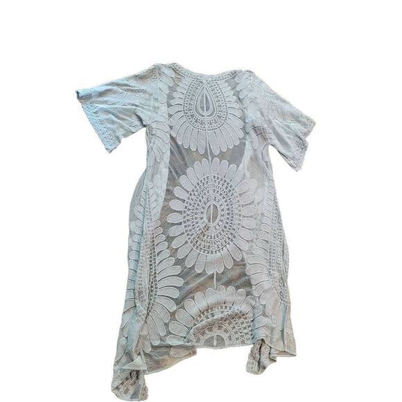 Rebellion Again Sheer Lace Kimono Duster Boho Festival Mint Green Women's Large - Picture 3 of 6